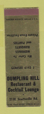 Matchbook Cover - Dumpling Hill Restaurant Danby? VT? SAMPLE