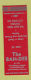 Matchbook Cover - The Ban Dee Indianapolis IN restaurant WEAR SAMPLE