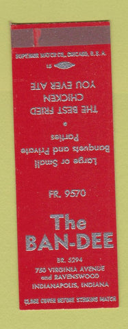 Matchbook Cover - The Ban Dee Indianapolis IN restaurant WEAR SAMPLE