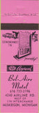 Matchbook Cover - Bel Aire Motel Muskegon MI