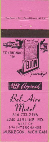 Matchbook Cover - Bel Aire Motel Muskegon MI