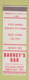 Matchbook Cover - Barney's Bar Green Bay WI SAMPLE