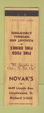 Matchbook Cover - Novak's Restaurant Lincolnwood IL