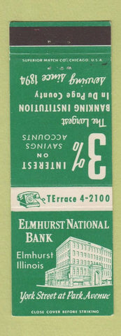 Matchbook Cover - Elmhurst National Bank IL