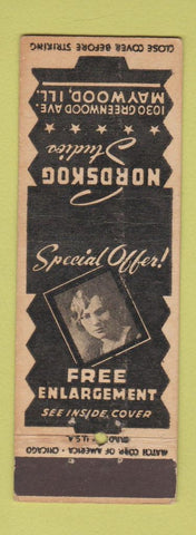 Matchbook Cover - Nordskog Studios Photography Maywood IL