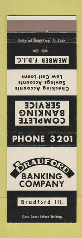 Matchbook Cover - Bradford Banking Company Bradford IL