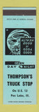 Matchbook Cover - Thompson's Truck Stop Fox Lake IL