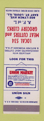 Matchbook Cover - Meta Cutters Union East St Louis IL SAMPLE