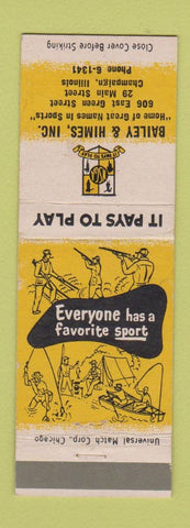 Matchbook Cover - Bailey & Himes Sporting Goods Champaign IL