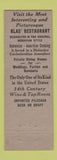 Matchbook Cover - Klas' Bohemian Restaurant Chicago IL