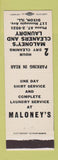 Matchbook Cover - Maloney's Cleaners Laundry Dixon IL