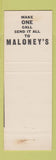 Matchbook Cover - Maloney's Cleaners Laundry Dixon IL