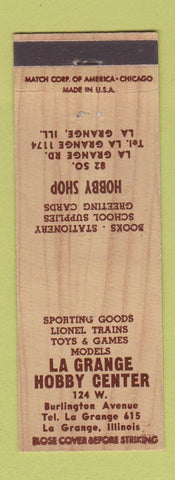 Matchbook Cover - La Grange Hobby Center IL