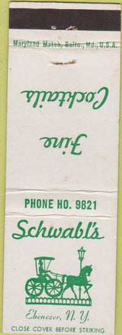 Matchbook Cover - Schwabl's Ebenezer NY