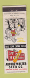 Matchbook Cover - Pfister Hybrids Corn Arthur Walter Seed Grand Ridge IL