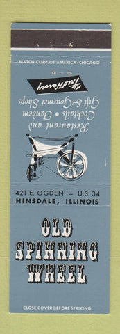Matchbook Cover - Old Spinning Wheel Hinsdale IL Fred Harvey