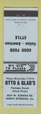 Matchbook Cover - Otto & Glad's Italian Restaurant North Riverside IL