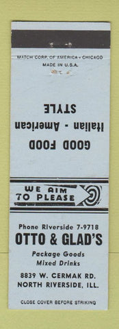 Matchbook Cover - Otto & Glad's Italian Restaurant North Riverside IL