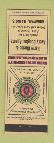 Matchbook Cover - Harry Oberle Avery Douglas Insurance Annawan IL
