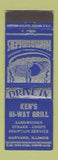 Matchbook Cover - Ken's Hi Way Grill Harvard IL
