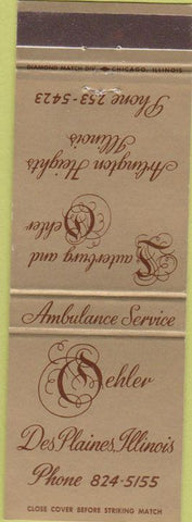 Matchbook Cover - Funeral Home Des Plaines IL