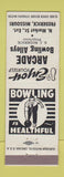 Matchbook Cover - Arcade Bowling Alleys Frederick MO SJ Roderick
