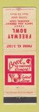 Matchbook Cover - Freeway Bowling Anaheim CA