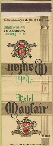 Matchbook Cover - Hotel Mayfair Lennox St Louis MO