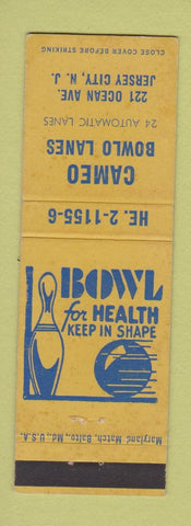 Matchbook Cover - Cameo Bowling Lanes Jersey City NJ