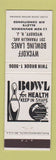 Matchbook Cover - Wyckoff Bowling Lanes Wyckoff NJ Brunswick