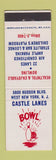 Matchbook Cover - Castle Lanes Bowling West New York NJ