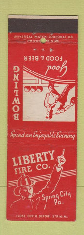 Matchbook Cover - Liberty Fire Company Bowling Spring City PA