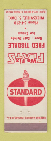 Matchbook Cover - Fred Tisdale Standard oil gas Wicksville SD