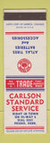 Matchbook Cover - Carlson Standard oil gas Red Crown Friend NE