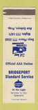 Matchbook Cover - Bridgeport Standard oil gas MI