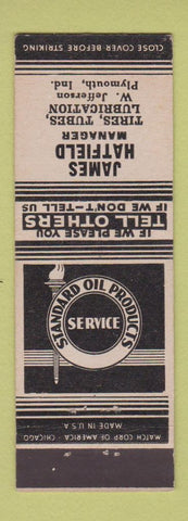 Matchbook Cover - James Hatfield Standard oil gas Plymouth IN