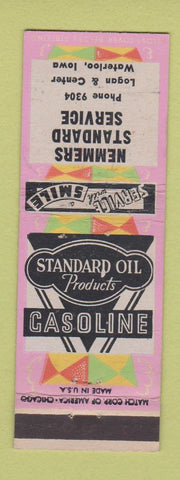 Matchbook Cover - Nemmers Standard oil gas Waterloo IA