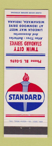 Matchbook Cover - Twin City Standard oil gas Mishawaka IN