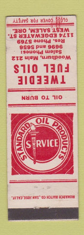 Matchbook Cover - Tweddie Standard oil gas West Salem OR