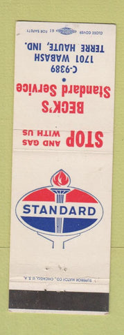Matchbook Cover - Beck's Standard oil gas Terre Haute IN