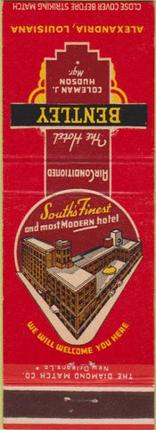 Matchbook Cover - Hotel Bentley Alexandria LA