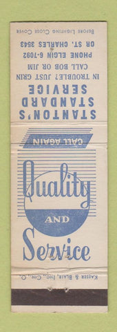 Matchbook Cover - Stanton's Standard oil gas Elgin St Charles IL?