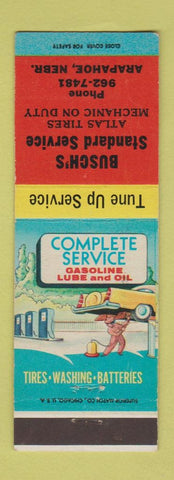 Matchbook Cover - Busch's Standard oil gas Atlas Tires Arapahoe NE