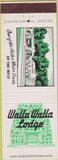 Matchbook Cover - Walla Walla Lodge WA