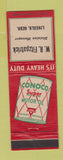Matchbook Cover - Conoco oil gas WR Fitzpatrick Lincoln NE