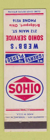 Matchbook Cover - Webb's Sohio oil gas Bridgeport OH