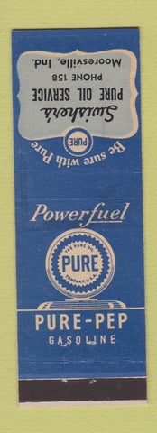 Matchbook Cover - Pure oil gas Swisher's Mooresville IN low phone #