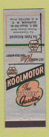 Matchbook Cover - Cities oil gas Koolmotor Palms Restaurant Durham NC