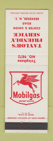 Matchbook Cover - Taylor's Mobil oil gas Ebenezer NY