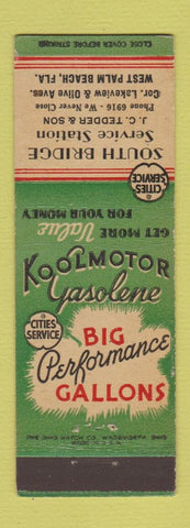 Matchbook Cover - Cities oil gas South Bridge West Palm Beach FL